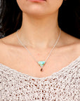 14k Gold Genuine Opal Necklace, Smokey Quartz & Peruvian Opal Pendant