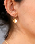 Hammered Gold Dangle Drop Earrings