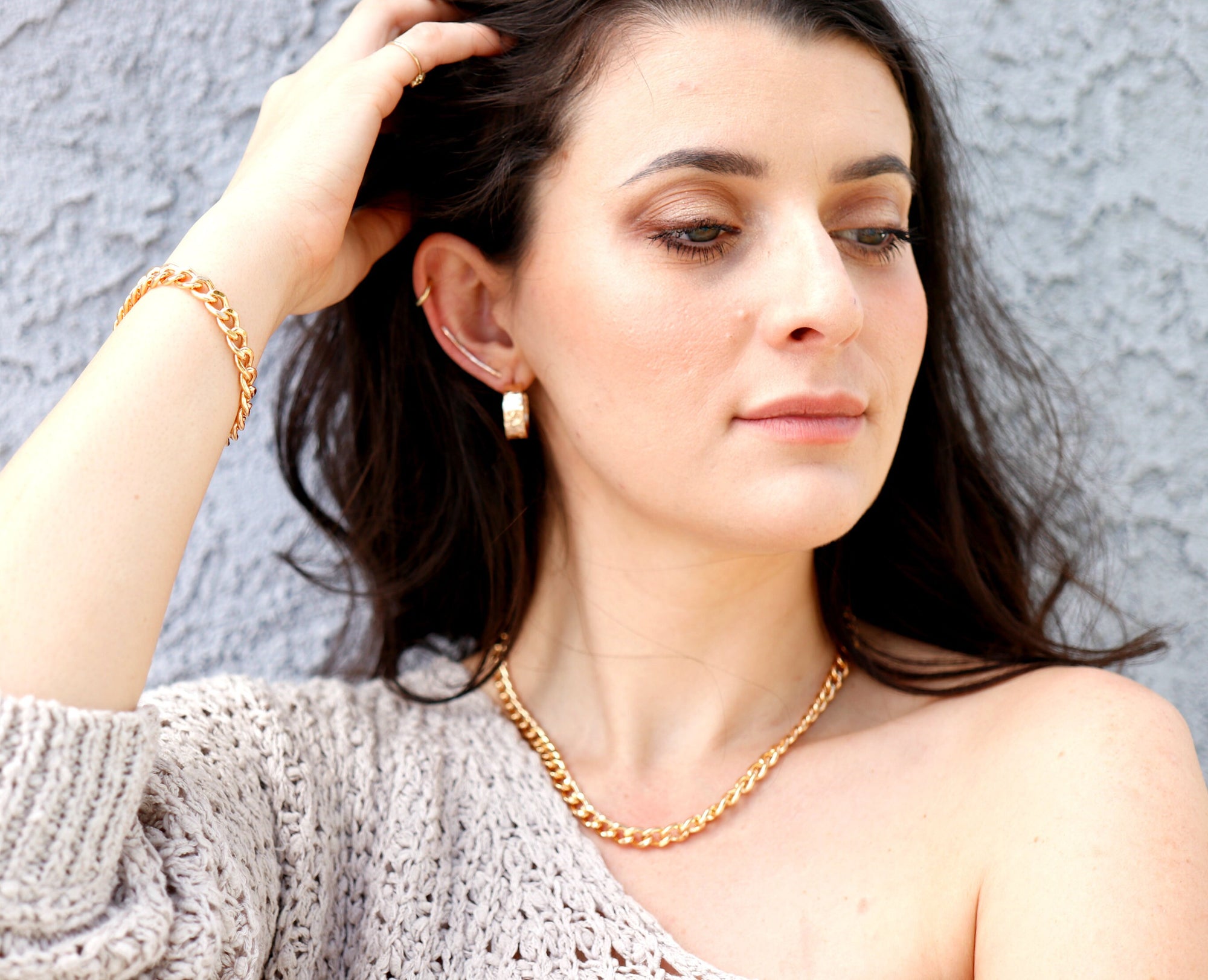 Gold Chunky Chain Necklace, 7.5mm Very Thick Gold Filled