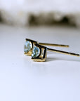Trillion Blue Topaz Earrings 14k Gold, Gift For Her, Blue Topaz Stud Earrings, Blue Topaz Jewelry, November Birthstone