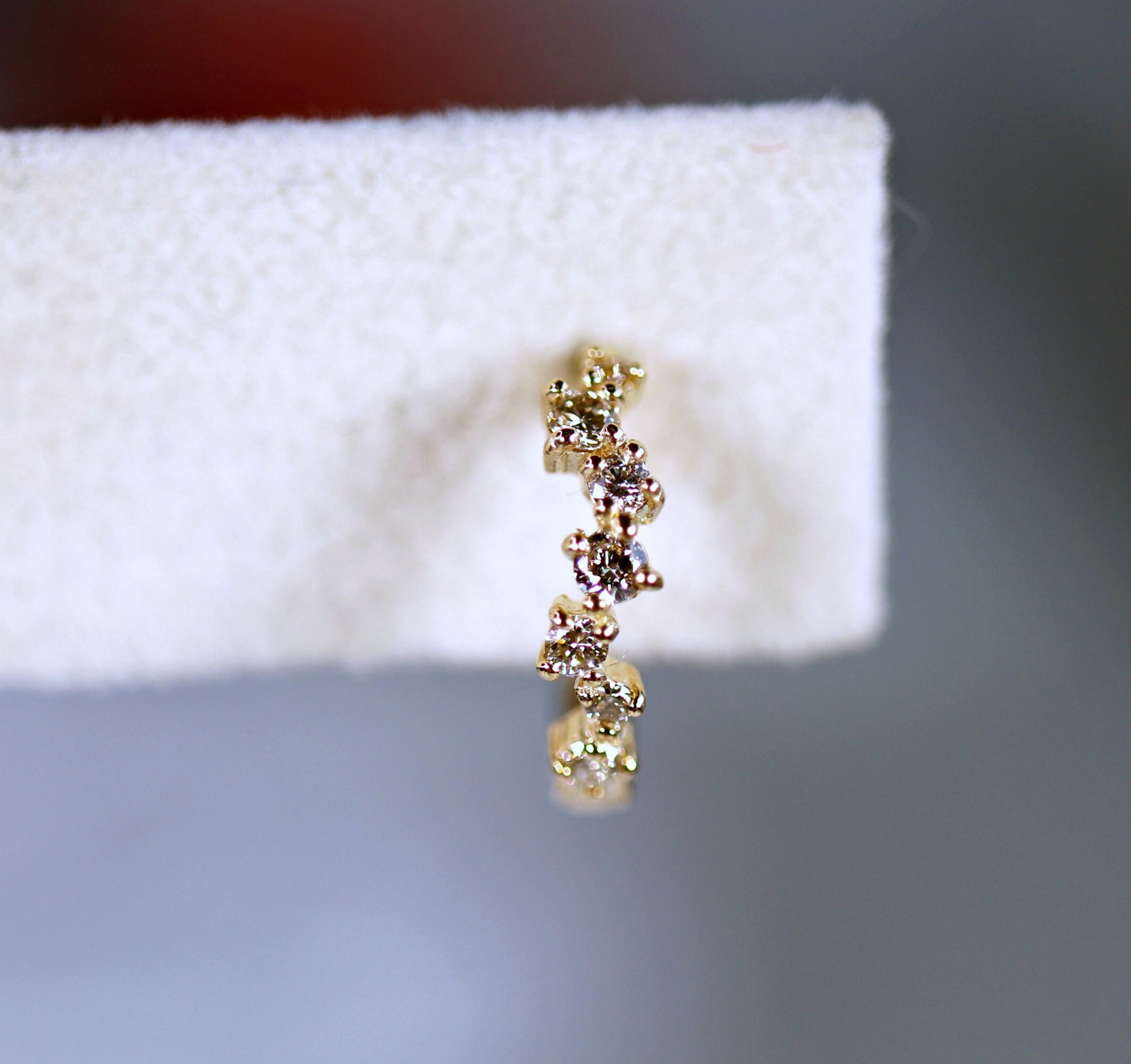 14k Diamond Huggie Hoop Earrings - Melt'm Jewelry