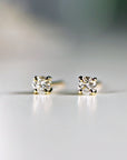 14k Gold Diamond Stud Earrings, 0.25 ct Diamond Earrings Solid Gold