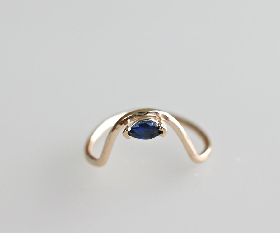 Marquise Sapphire Engagement Ring