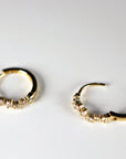 14k Diamond Huggie Hoop Earrings