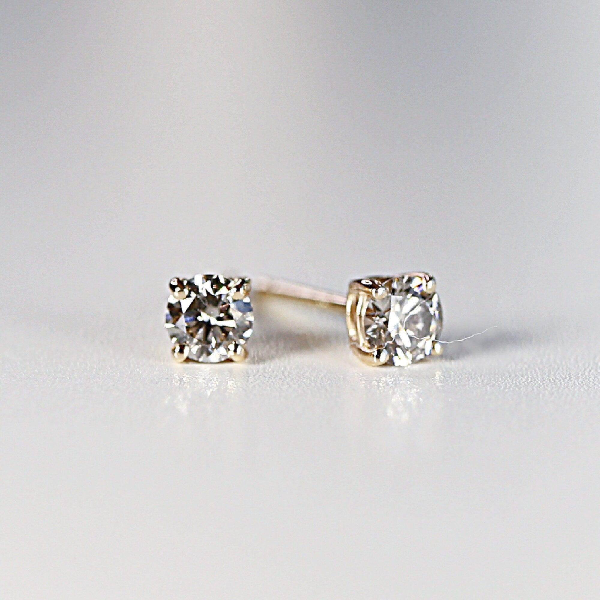 Grey Diamond Earrings 14k Gold