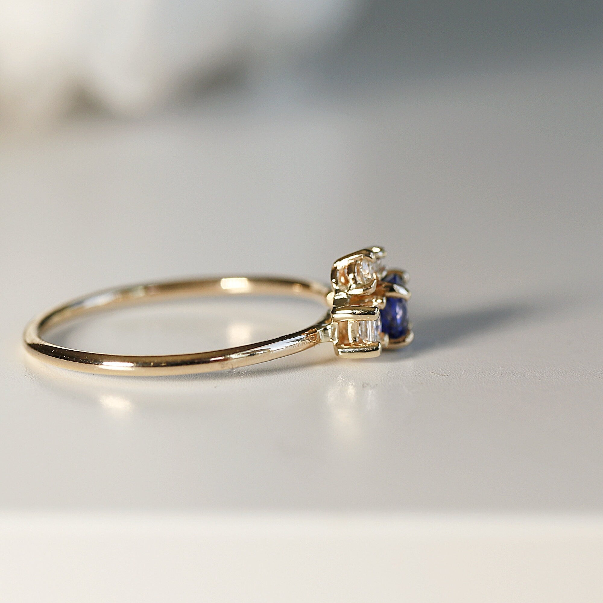 Sapphire Cluster Engagement Ring