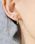 14k Diamond Huggie Hoop Earrings