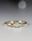 Dainty Australian Opal Ring 14k Gold, Natural Opal Engagement Ring, Fire Opal Promise Ring, Opal Marquise Ring, Minimalist Genuine Opal Ring