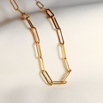 Gold Filled Paperclip Link Chain Necklace