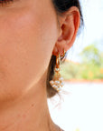 Gold Filled Pearl Hoops - Pearl Cluster Earrings