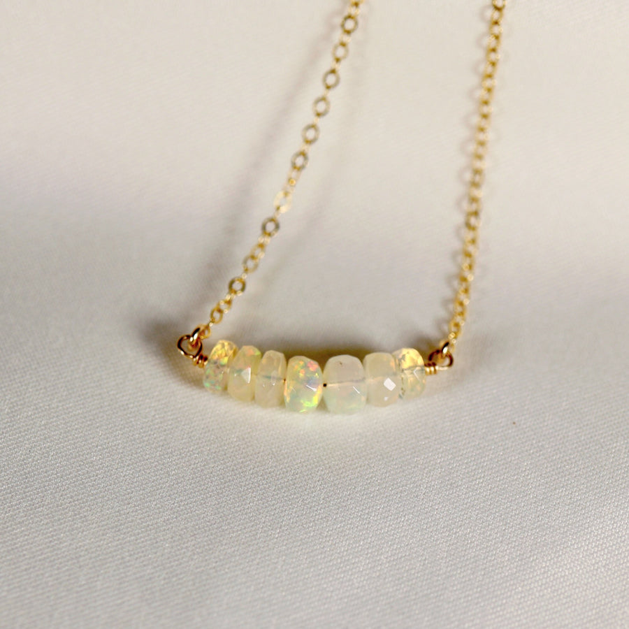 Genuine Welo Opal Bar Necklace