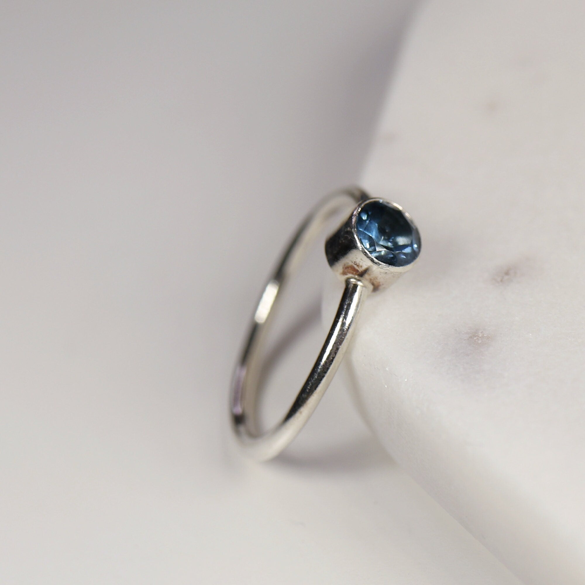 London Blue Topaz Ring, December Birthstone Jewelry