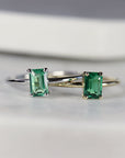 Emerald Engagement Ring, 14k Gold Emerald Ring