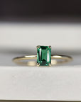 Emerald Engagement Ring, 14k Gold Emerald Ring