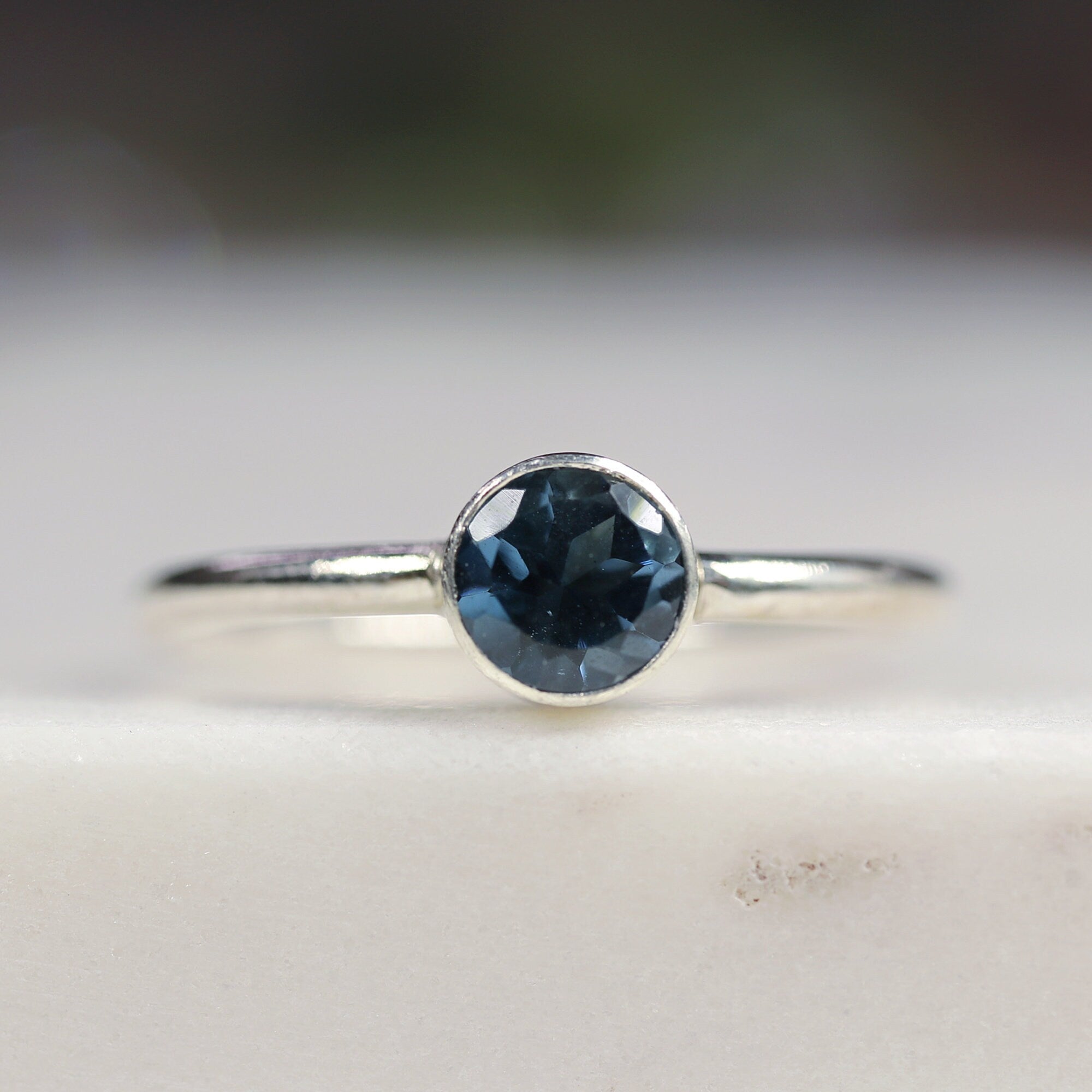 London Blue Topaz Ring, December Birthstone Jewelry