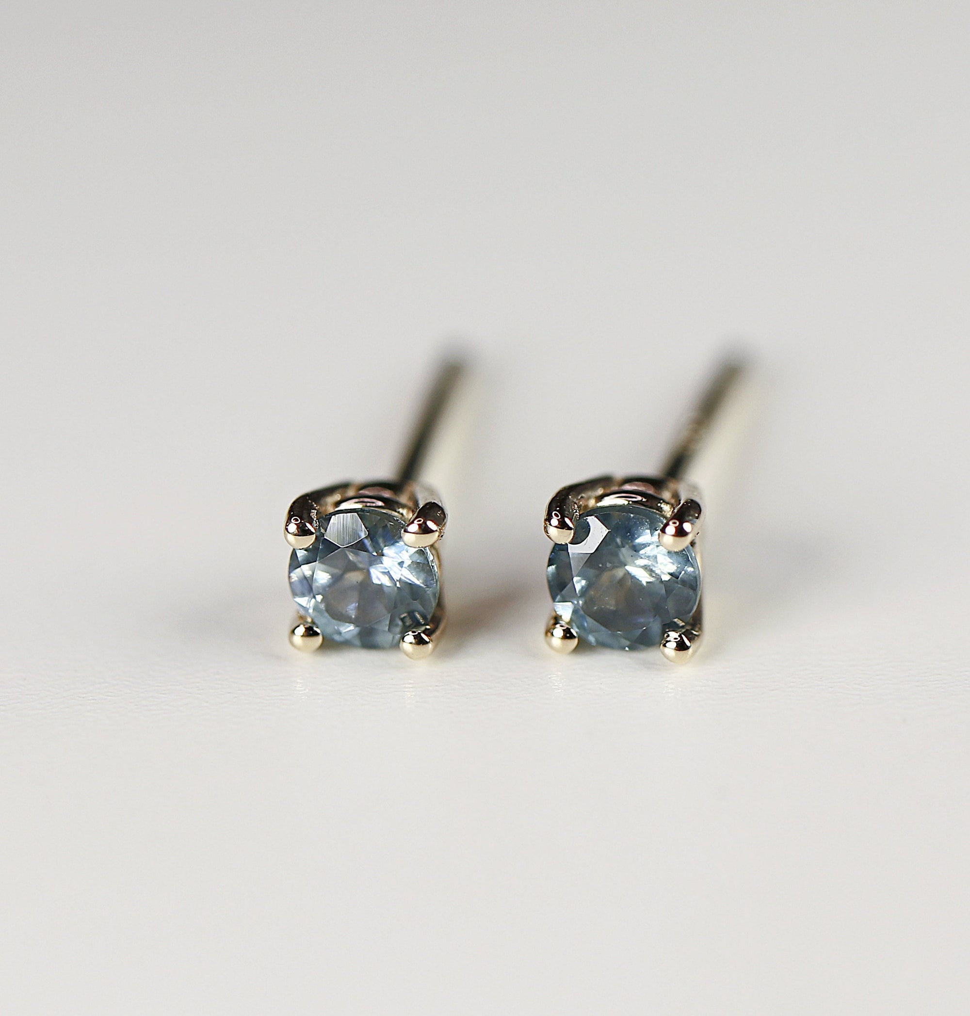 Blue Montana Sapphire Earrings 14k Gold