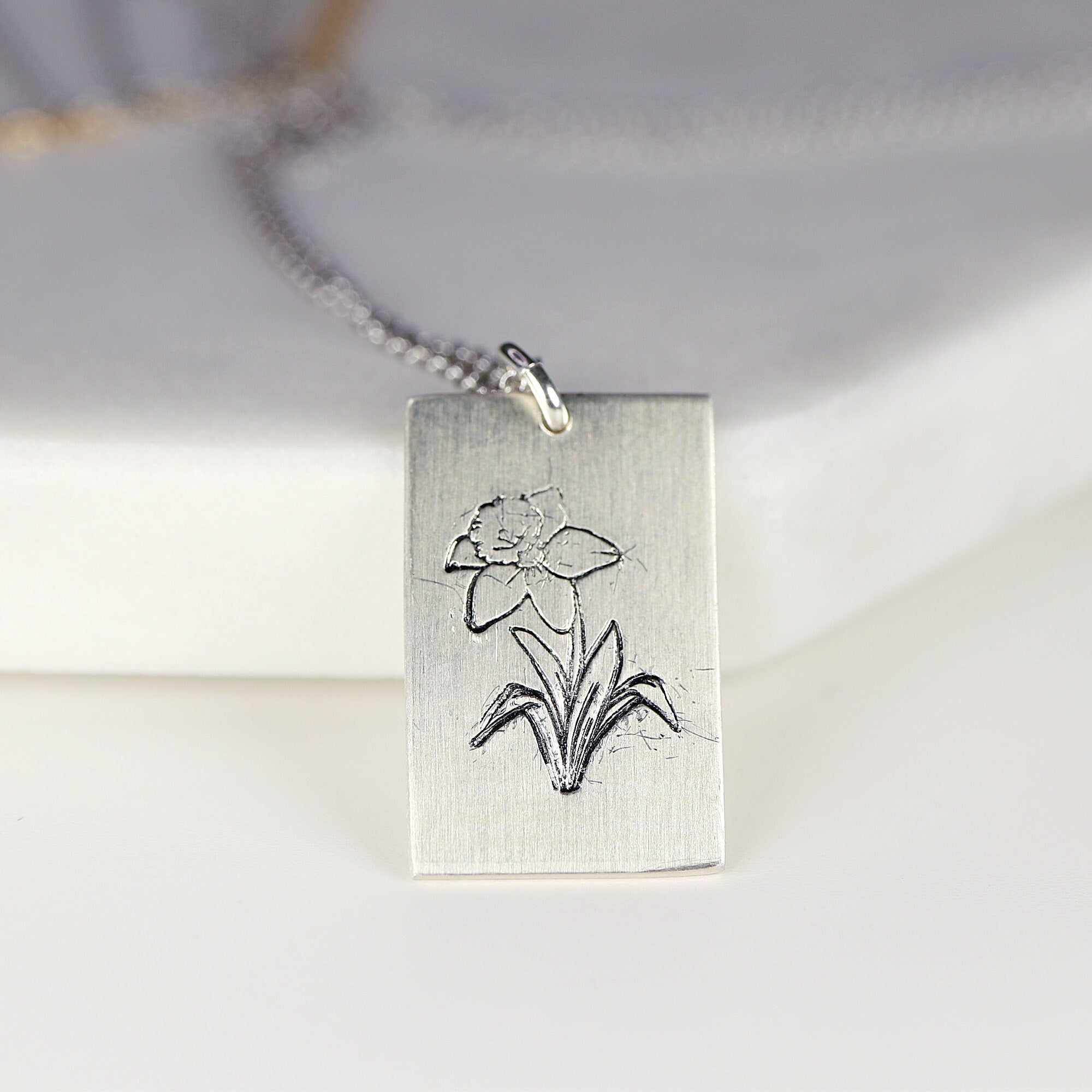 Flower Necklace -Sterling Silver Personalized Necklace