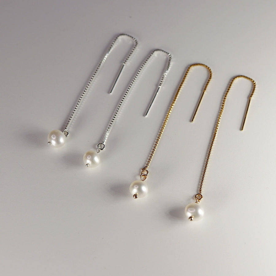 Freshwater Pearl Chain Earrings