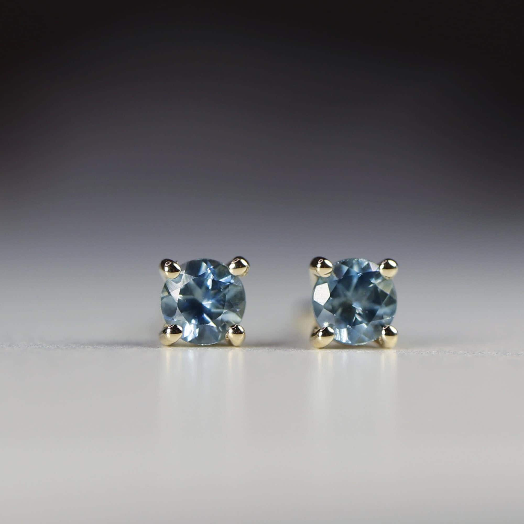 Blue Montana Sapphire Earrings 14k Gold