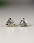 Salt and Pepper Hexagon Diamond Stud Earrings 14k Gold