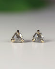 Salt and Pepper Hexagon Diamond Stud Earrings 14k Gold