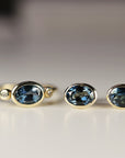 London Blue Topaz Earrings 14k Solid Gold