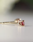 Delicate Ruby Stud Earrings 14k Gold