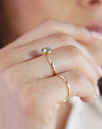 14k Solid Gold Aquamarine Engagement Ring With Diamonds