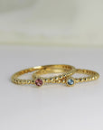 Tiny Birthstone Stacking Ring in 14k Solid Gold