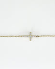 14k Gold Diamond Cross Bracelet