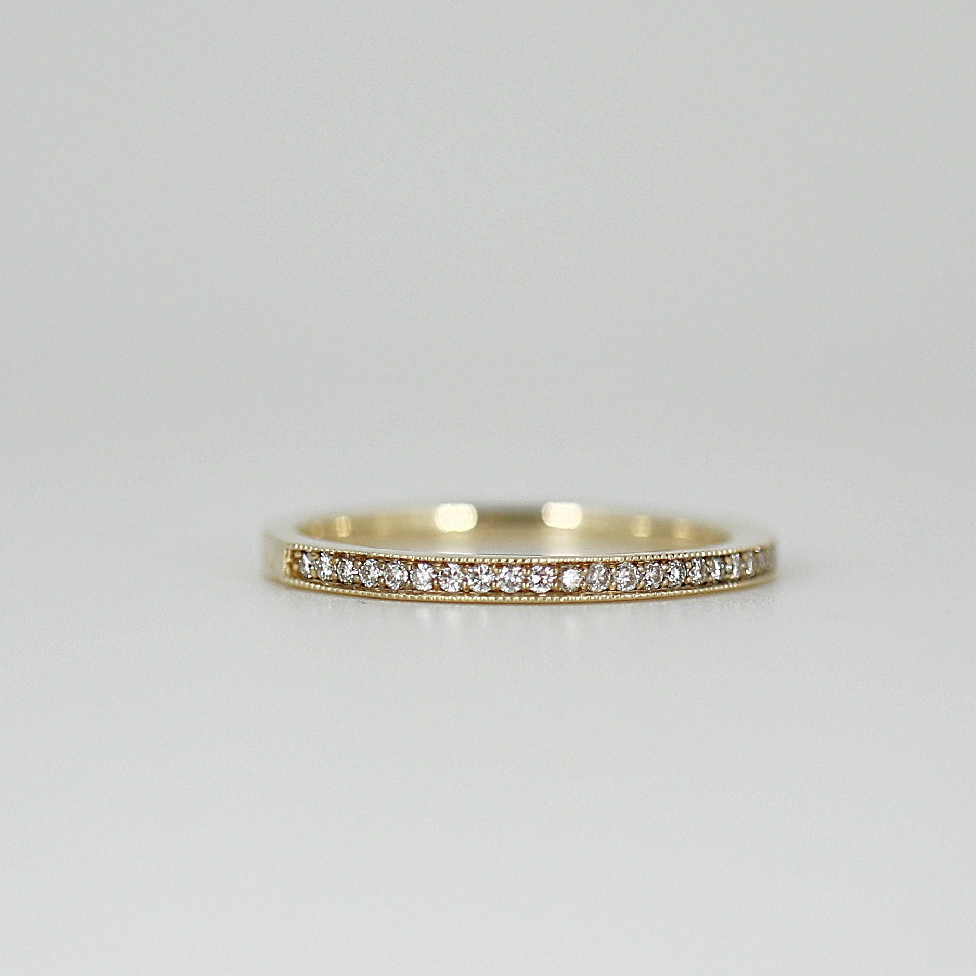 14k Yellow Gold Half Eternity Stackable Ring