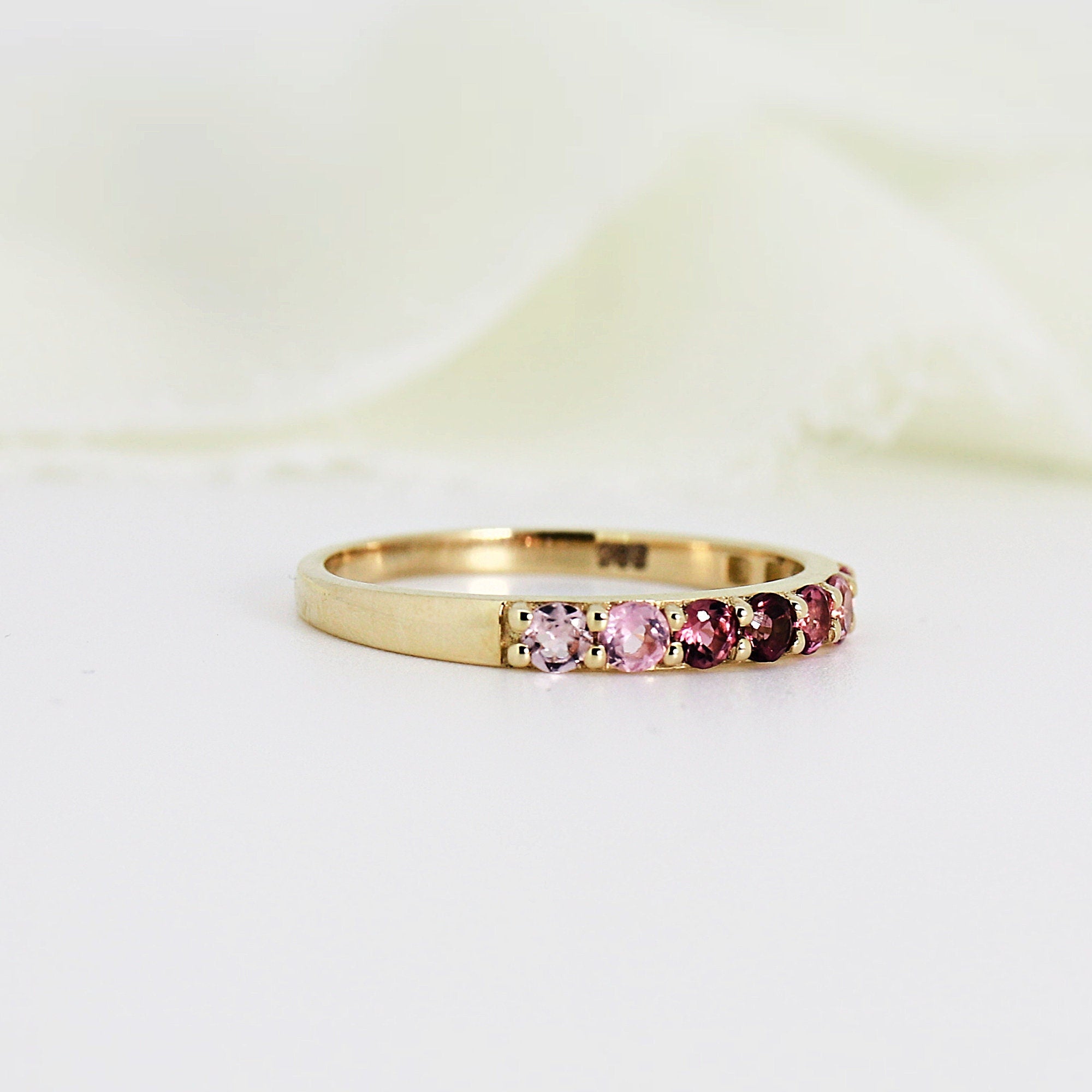 Ombre Ring Band in 14k Solid Gold