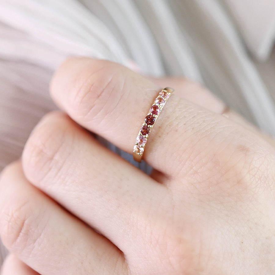 Ombre Ring Band in 14k Solid Gold