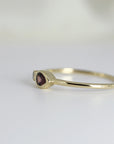 Dual Stone Ring 14k Gold, Diamond and Hot Pink Pear Tourmaline Ring, Double Stone Ring, Mothers Ring, Valentine Gift