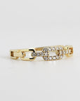 14k Solid Gold Link Chain Ring, Rectangular Chain Ring