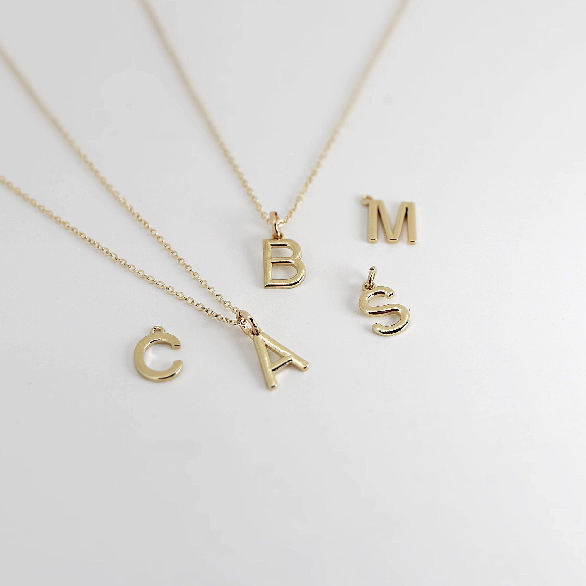 Alphabet Necklace, Gold Initial Necklace 14k Gold