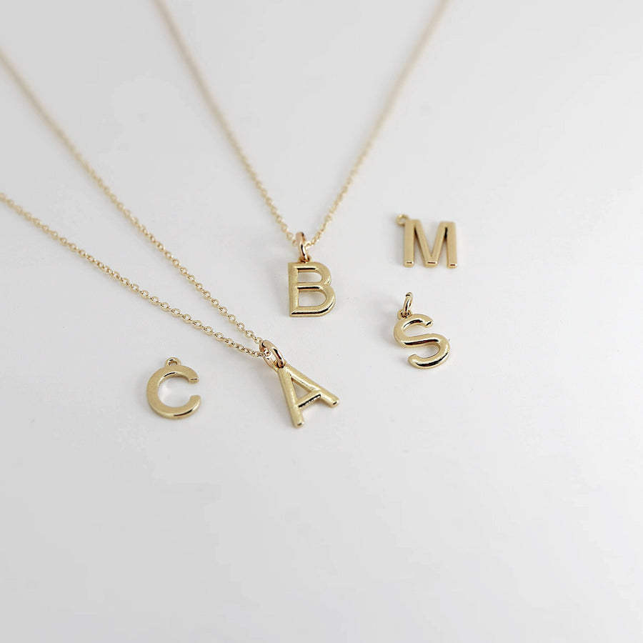 Alphabet Necklace, Gold Initial Necklace 14k Gold, Personalized Letter Necklace, Name Necklace, Gift for Her, Mom Gift