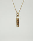 14k Solid Gold Vertical Bar Necklace