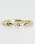 5 Diamond Wedding Band, 14k Yellow Gold Stackable Ring