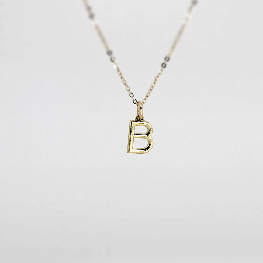 Alphabet Necklace, Gold Initial Necklace 14k Gold