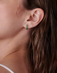 Emerald Hoop Earrings 14k Gold