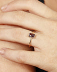 14k Gold Alexandrite Ring, Emerald Cut Alexandrite Ring