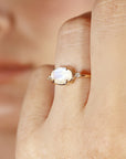 Moonstone Engagement Ring with Diamonds,