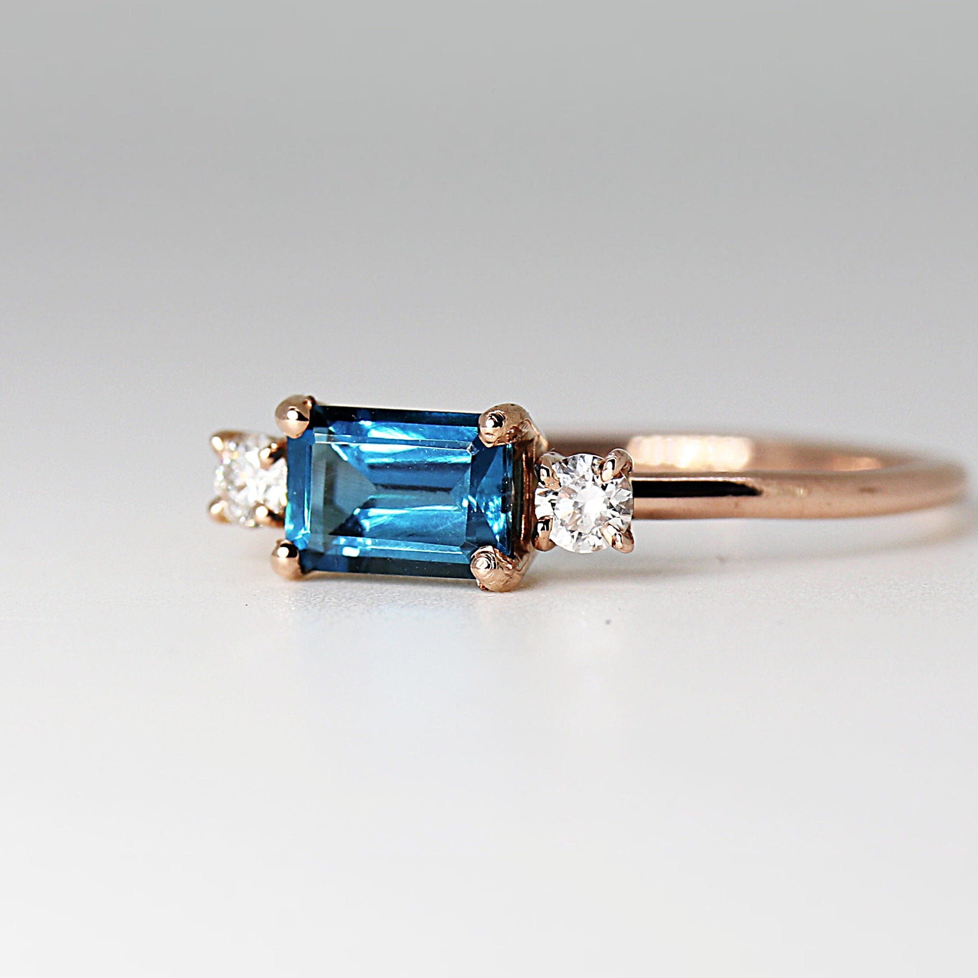 London Blue Topaz & Diamond Ring