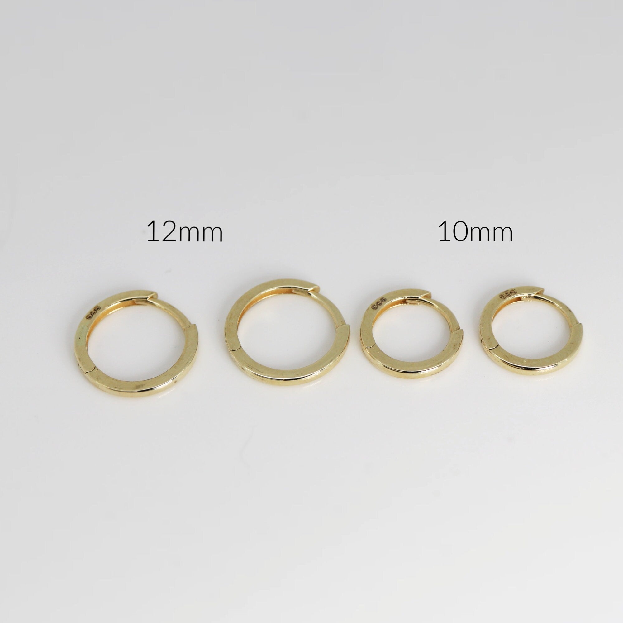 14k Solid Gold Huggie Mini Hoops