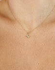 Genuine Diamond Initial Necklace 14k Gold