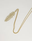 Pave Diamond Feather Necklace, 14k Gold Feather Pendant