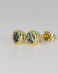 14k Gold Aquamarine Stud Earrings