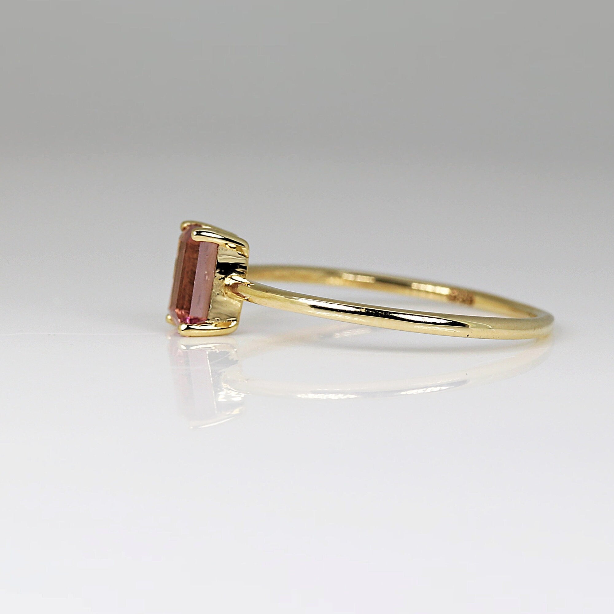 14k Gold Pink Tourmaline Ring