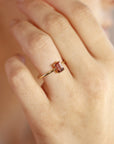 14k Gold Pink Tourmaline Ring, Pink Tourmaline Engagement Ring, 14k Yellow Gold Tourmaline Ring, Art Deco Engagement Ring, Gift For Her